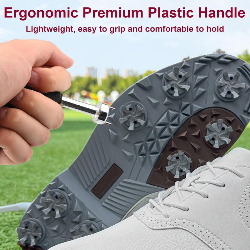 NICECRAFT Golf Shoes Spike Wrench Stainless Steel Universal Replacement Spikes Removal Tool with Comfortable Grip Softspikes Remover - Image 4